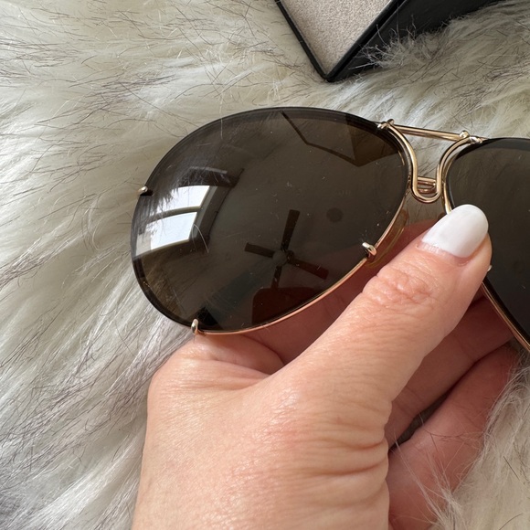 Authentic Porsche Design Aviator Sunglasses with Case. P8478 Sz 69 - Picture 12 of 14